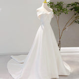 French Light Wedding Dress 2026 New Winter Bride Simple Temperament Long Tail Yarn Shoulder-Spea-Sing Noodle Dress HZ0517