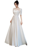 Toasting Bride 2026 New French Simple Dingy Banquet Temperament Women's Evening Dress Annual Meeting Presided Over The Light Wedding Dress HZ0517