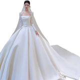 Sing Noodle Wedding Dress Bride 2026 New Main Yarn Retro Light Wedding Dress Yarn Small Long Sleeves In The Escape Of The Princess Woman HZ0517