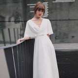 Fat Mm Evening Dress Dress Fat Sister Dress High-End 200 Pounds Certificate Registration Wedding Dress Is Very Thin HZ0517
