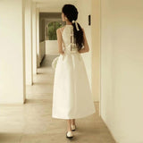 French Light Wedding Dress 2026 Spring New Simple Densified Engagement White Certificate Registration Small Individual Dress HZ0517