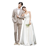 Spring Popular Korean Sling Ribbon With A Simple Pearl Travel Outdoor Photography Engagement Evening Dress Wedding Dress HZ0517