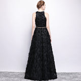 2026 New Black Banquet Evening Dress Female Long Elegant Party Host Dress Dress Dress Temperament High-End HZ0517