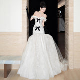 French Evening Dress Women 2026 New High-End Light Luxury Small White Breasted Dress Wedding Dresses HZ0517