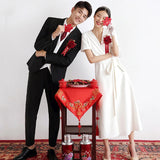 Wedding Certificate Registration Light Wedding Dress Small Dress French Small White Dress With White Engagement Daily Wear Dress HZ0517