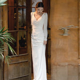 2026 New Bridal Light Wedding Dress Long Sleeves Of The Simple Temperament Famous Banquet Host Mori Evening Dress HZ0517