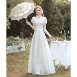 French Light Wedding Dress 2026 Spring New Bride White Lace Simple Small Welcome Dress HZ0517