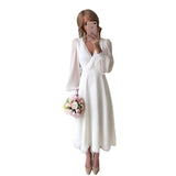 Travel Shot Wedding 2026 Summer New Wedding Long-Sleeved Super Fairy Simple White Evening Dress Ebay HZ0517