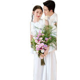Morning Robe Bride Married Go Out Of The Sison Super Fairy Landscape Travel Studio Theme Wedding Dress HZ0517
