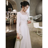 White Evening Dress Can Usually Wear A Date Registration French Dress Dress Card Light Engagement Small Dress HZ0517