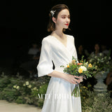 White Light Wedding Dress 2026 New Garden Teen Temperament Light Wedding Dress Simple French-Style Fasting HZ0517
