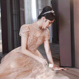 Banquet Evening Dress Female Chinese Style 2026 New Fashion Temperament Light Luxury Small High-End Presided Art Exam Princess Dress HZ0517