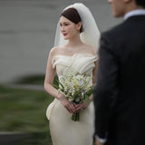 Sen's Super Fairy Brae Light Wedding Dress Senior Bridal Welcome Dress Dress Dress Women 2026 Winter Fishtail Yarn HZ0517