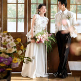 Morning Robe Bride Married Go Out Of The Sison Super Fairy Landscape Travel Studio Theme Wedding Dress HZ0517