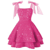 Shiny Liangli Short Back School Festival Dress 2026 Fine Shoulder Belt Short Ball Dresses Bow Cocktail Dress HZ0517