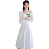 The French Registration Card Of The Sedative Light Wedding Dress Can Usually Wear A Long-Sleeved Dress For A Birthday White Dress. HZ0517
