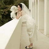 French Light Wedding Dress 2026 New Bride Go Out Yarn Welcome Yarn Tective Tective Design Small Dress HZ0517