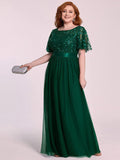 Dress 2026 Quality Elastic Waist Splicing Round Collar Party Big A Swing Mesh Yarn Evening Dress HZ0517