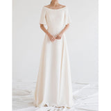 2026 Spring New Princess French Light Wedding Dress Wedding Dress Simple Travel Film Family Shoulder Yarn Woman HZ0517