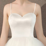 Spring 2026 New Pure White Slings Fluffy Gorgeous Delicate Waist Wedding Dress Bridesmaid Girl Photo Wedding HZ0517