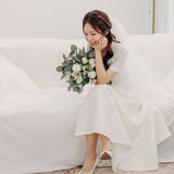 Travel Shot Wedding Dress 2026 New Korean Version Of V-Necked Dens, Simple Body-To-Marriage Small Banquet Evening Dress Woman HZ0517