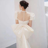 French Light Wedding Dress 2026 New Bridal Temperament Small Tail To Go Out To Welcome The Simple Fish-Tailed And Fasing Dress HZ0517