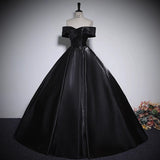 Black Word Shoulder Evening Dress Banquet Princess Peng Peng Peng Dress Exam Light Niche Vocal Art Examination Evening Dress HZ0517