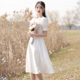 Sintered Light Wedding Dress French Simple Winter Small Man Certificate Small White Dress Dress White Dress Girl HZ0517
