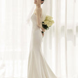 Bride Light Wedding Wedding Banquet Elegant Breast 2026 New Indoor Wedding Photo Simple Atmosphere Waist Fishtail Evening Dress HZ0517