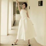 French Light Wedding Dress White Simple Den?Ry Certificate Registration Small Dress Bride Engagement Dress Winter HZ0517