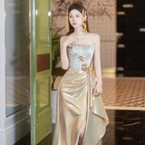 Mori's Bridal Woman Morning Dress Morning Shoot Niche Evening Dress Engagement High-End Engagement Light Wedding Dress Super Fairy Hanging Neck White HZ0517