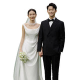 Light Wedding Sling Ribbon 2026 New Winter Bridal Scene Travel Shoot Yarn Female Star Travel Dress Female HZ0517
