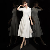 White Dress Women 2026 New Medium And Long Daily Wear Dress Marriage Certificate Registration Small White Dress HZ0517