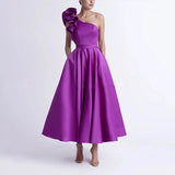 Purple Evening Dress High-Level Temperament Host Art Test Vocal Performance Dress Fluffy Skirt Adult Dress HZ0517