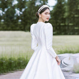 French Hepburn Court Dress 2026 New Retro Light Yarn Simple Dens, Long Sleeves Conservatively Go Out Of The Yarn HZ0517