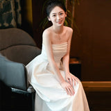 Smear The Breast-Shape Small Wedding Dress Simple Atmosphere Out Of The Yarn Noodles Certificate Engagement Dress Dress Usually Wear HZ0517