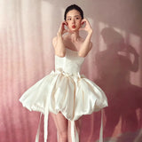 French Light Wedding Dress With A Beautiful Skinny Bow And Cute Breast White Certificate Registration Engagement Dress Dress Dress HZ0517