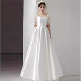 French-Style Linden Light Wedding Dress Summer New Sweet Princess Style Simple Yarn Bride Engagement Welcome Dress Dress HZ0517
