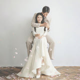 Fishtail Wedding Dress 2026 New Bride's Denstalt Simple Retro Travel Shot Super Fairy Body Korean Tail Light Yarn HZ0517