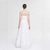 One-Word Shoulder White Chested Light Wedding Dress 2025 New Sleeveless Simple Waist-Duffed Temperament Seaside Holiday Dress HZ0517
