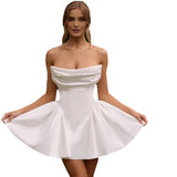 Solid Color Brading Evening Dress Small Short Party Birthday Repair Sexy Light Wedding Dress Dress Dress HZ0517