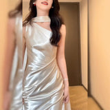 Morning Robe Female Bride High-End Light Luxury Niche High-End High-End Engagement Dress Temperament Lingo Dress Dress Everyday HZ0517