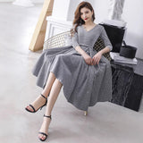 Silver Gray Evening Dress Women 2026 New Banquet Performance Temperament Long Birthday Dress Can Usually Be Worn HZ0517