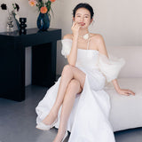 French Light Wedding Dress 2026 New Bridal Tective Bosom Yarn Morning Robe Super Fairy Temperament Welcome Dress HZ0517
