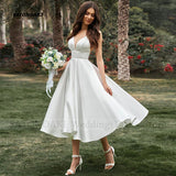 Divested Wedding Dress Sling Japanese And Korean Simple Temperament Wedding Dress A Font Sexy Bride White Dress HZ0517