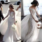 2026 New Fishtail Wedding Dress Bride One-Word Wedding Trip Engagement High-End Luxury Heavy Industry Tail HZ0517