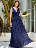 Evening Dress Plus Fat Deep V Lead Bridesmaid Party Pregnant Women Large-Size Dress Solid Color High-Waist Dress HZ0517