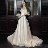 French Light Wedding Dress 2026 New Bridal Shoulder Lined With Small Yarn Welcome Wedding Dress Dress Dress HZ0517