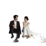 Shadow Floor Couple Wedding Dress 2026 Spring New Travel Scene Mori Sea View Dens, Hanging Small Tail Light Wedding Dress HZ0517