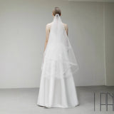 New Korean Braping Light Wedding Dress Sen Is Simple Temperament Long Bride Engagement With A Densate Wedding White Yarn HZ0517